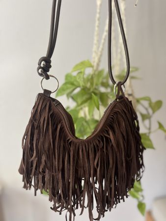 Tasche braun Wildleder Fransen guter Zustand
