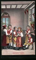 Niedliche Kinder tanzen in Appenzeller T
