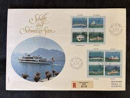 Timbres suisses bateaux sur les lacs 1978