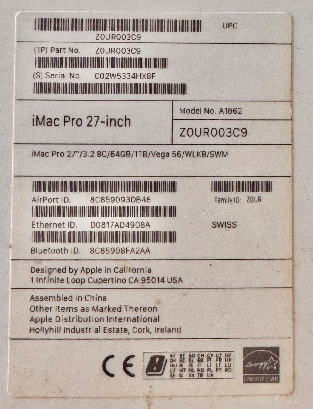 Apple PCs: Apple iMac Pro 27" Retina 5K Space Grau – Gebraucht aus Lugano von ven_8ms6 3