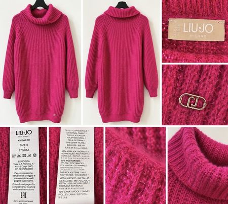 LIU-JO Strickkleid Rollkragen Pink Grösse S
