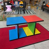 Tischset Hocker Beistelltisch Massivholz Color Coffee-Table