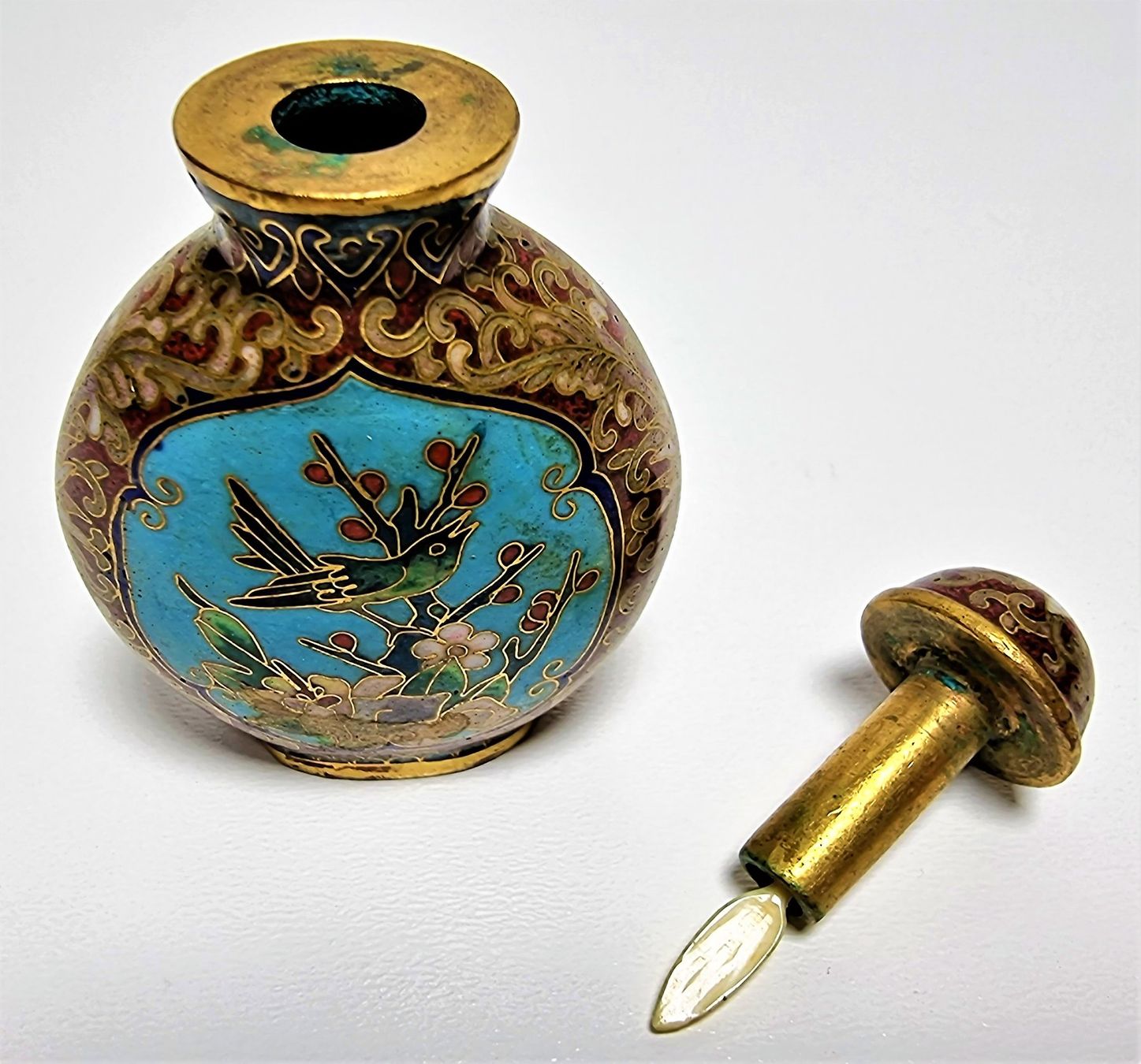 Tutte le decorazioni: Antike Cloisonné Schnupftabakdose mit Deckel, China – Usato da Emmenbrücke venduto da Lenssen 7