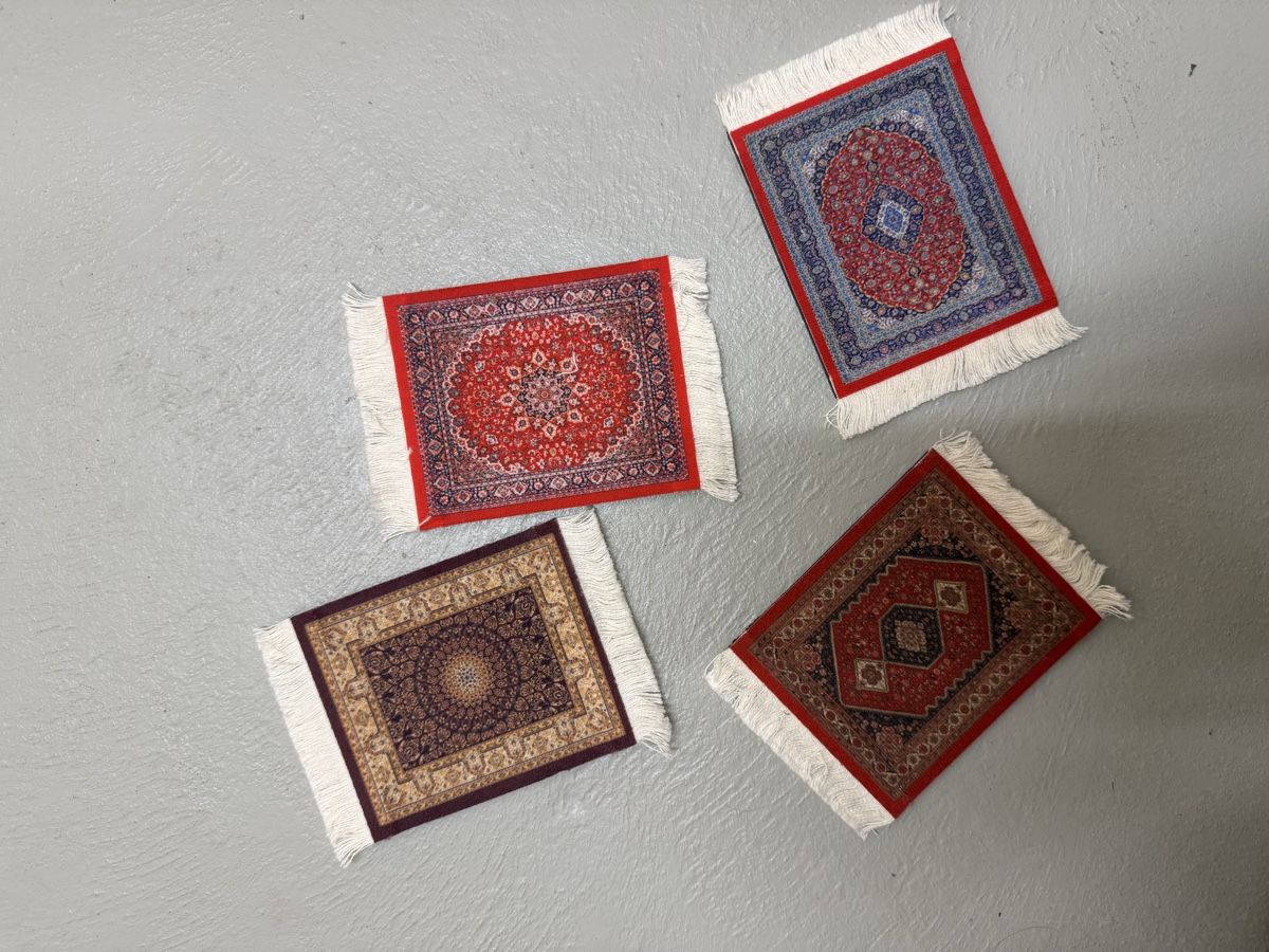 Untersetzer: 4 kleine Untersetzer mit Fransen neu Orientteppich – Neu und originalverpackt aus Kreuzlingen von ila_2hft 1