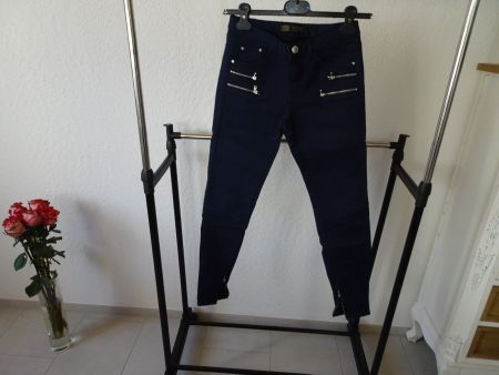 Dunkelblaue Zara Stretch Hose Gr. XS - 221021