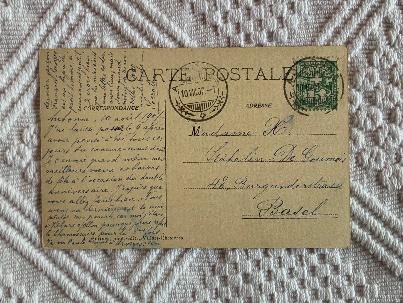 Cartoline postali: Ansichtskarte von les Diablerets, gelaufen 1907 – Usato da Vellerat venduto da joromaur 1