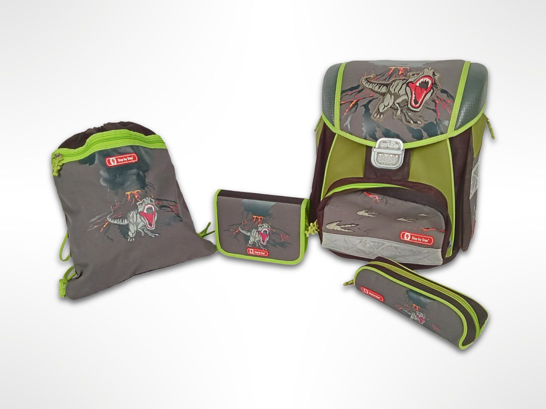 Step by Step Borse & Zaini: STEP BY STEP Dinosaurier Schulranzen-Set – Usato da Suhr venduto da Restwert_Suhr