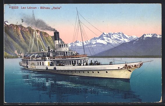 Cartoline postali: AK Lac Léman, Bâteau Italie – Usato da Berlin venduto da bartko-reher