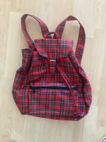 Vintage Karomuster Rucksack rot