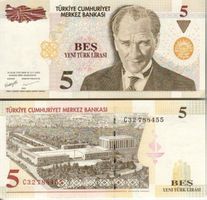 Türkei 5 YTL unz bankfrisch
