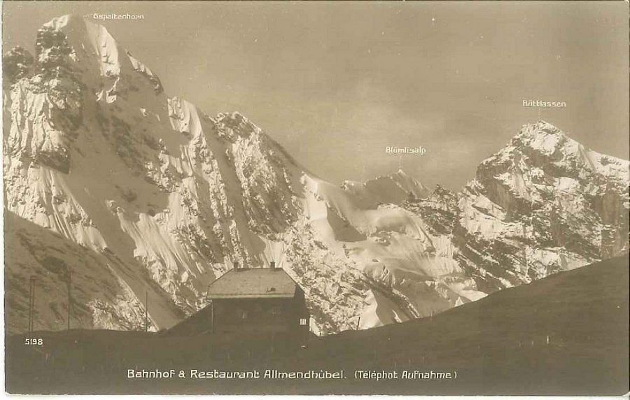 Cartoline postali: Allmendhubel, Bahnhof & Restaurant, um 1930 – Usato da Frauenfeld venduto da POML