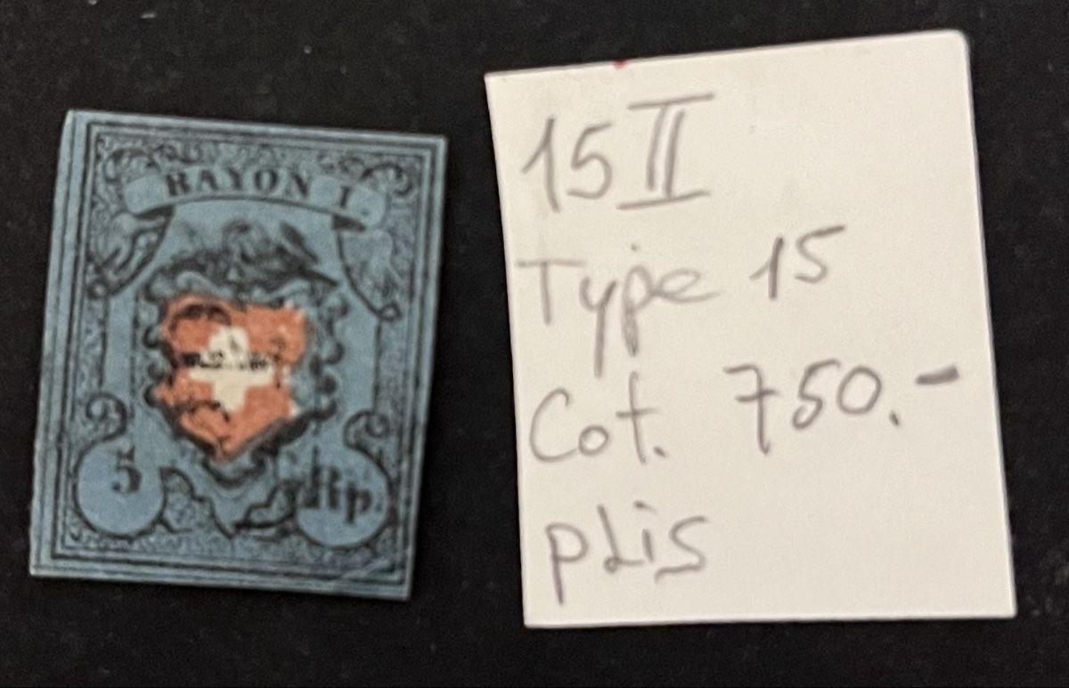 Tous les timbres: 1850 Rayon I Nr. 15II Type 15 Cat. 500.-  – D'occasion à Sottens par thigroux