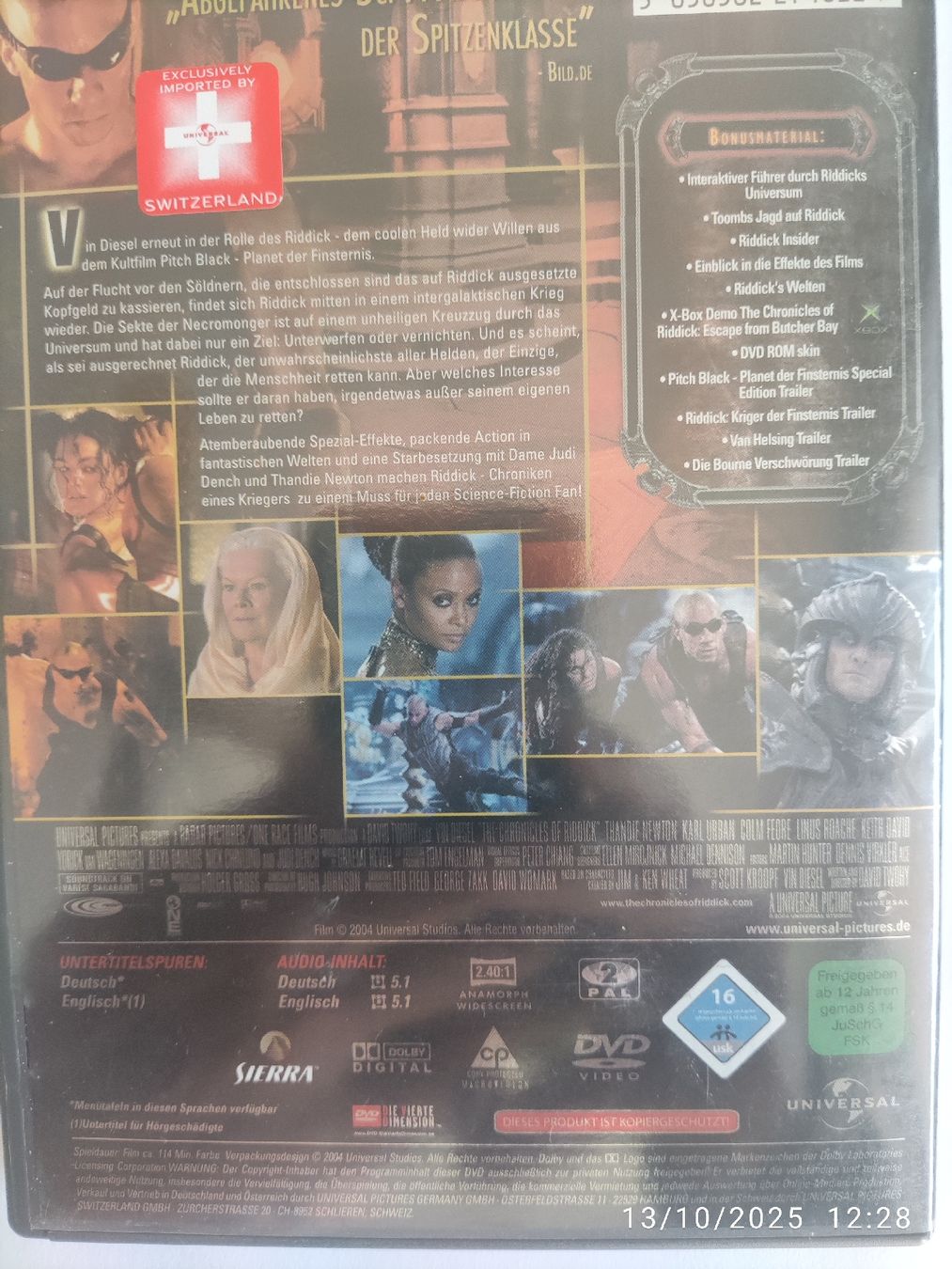 Tous les DVDs: Riddick - Chroniken eines Kriegers – D'occasion à Basel par Alacant 1