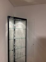 Glasvitrine schwarz mit Beleuchtung – 178 × 68 × 50 cm