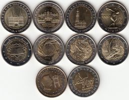 Lot -- 10 x 2 Euro - Gedenkmünzen