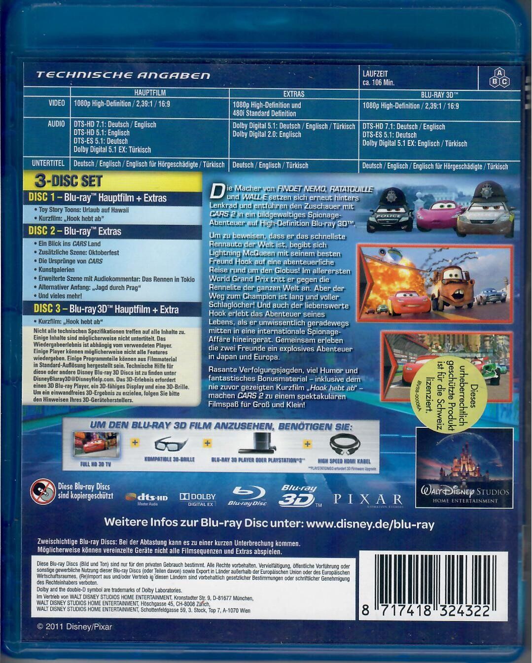 Tutti i DVDs: Cars 2  BLU-RAY – Usato da Bern venduto da Buybest24 1
