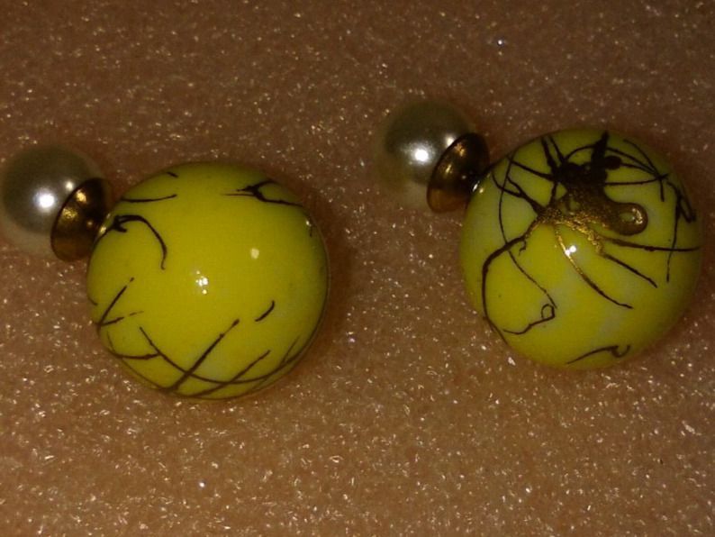 Orecchini pendenti & Orecchini a lobo: OHRRINGE MODESCHMUCK,,GELB UND BEIGE – Nuovo (secondo la descrizione) da Basel venduto da bijoutrie_4 3