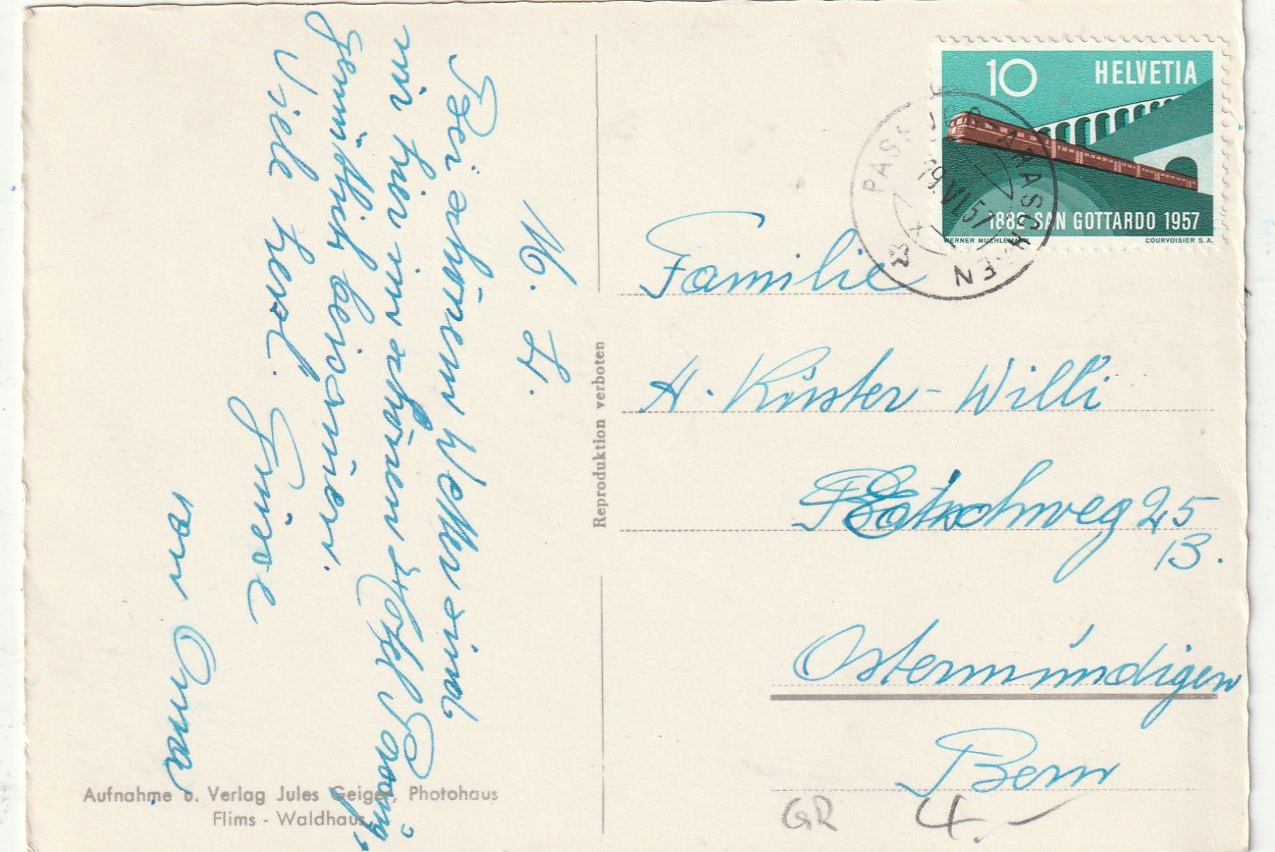 Cartoline postali: Kurhaus Passugg bei Chur um 1953 – Usato da Lumbrein venduto da made02 1