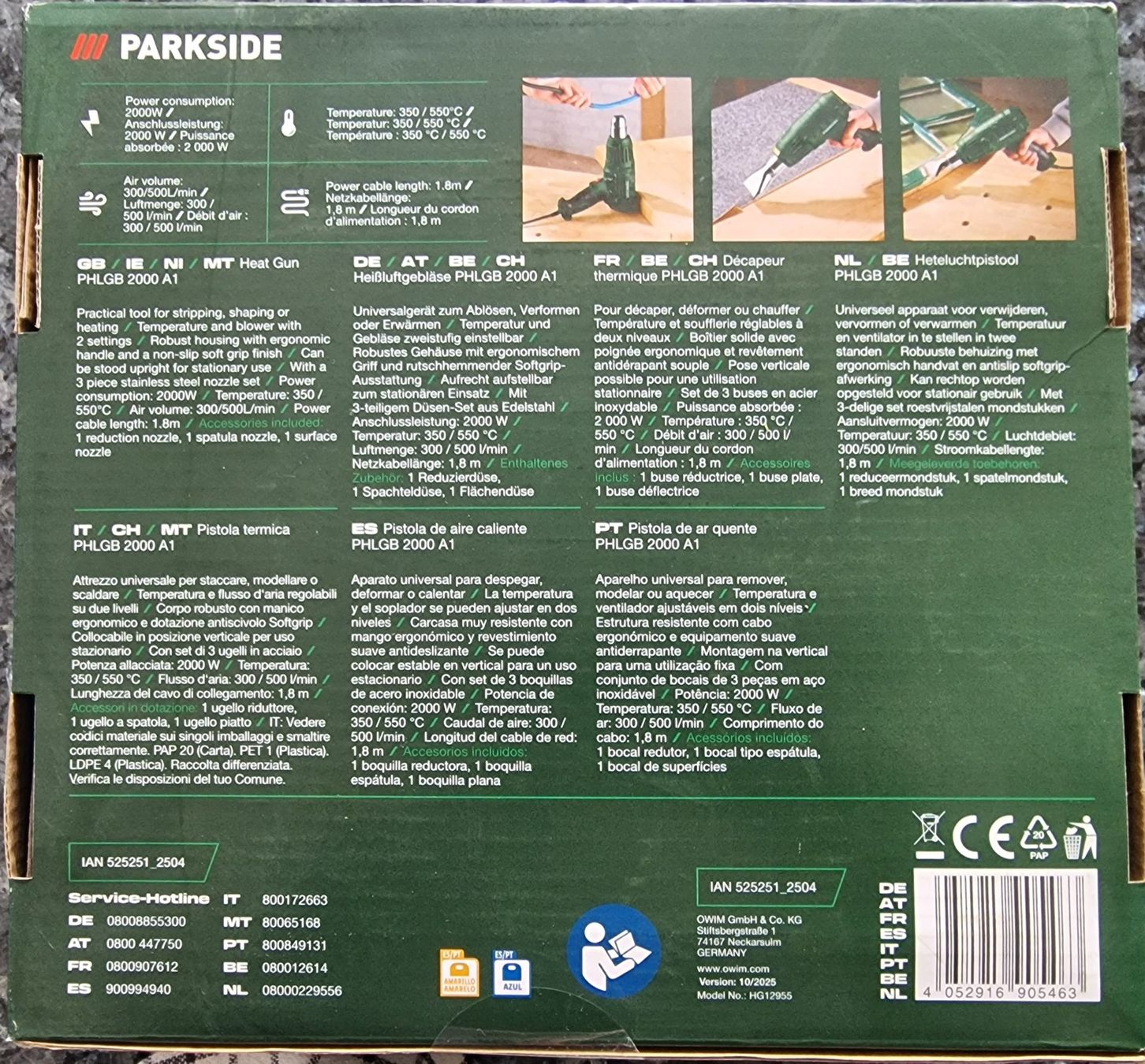 Parkside Tutti gli attrezzi: Heissluftgebläse 2000W – Nuovo e nell'imballaggio originale da Uerkheim venduto da Justi.y 4
