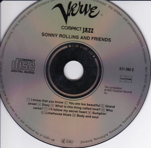 CD: Sonny Rollins And Friends COMPACT JAZZ Nat Adderley ... CD – Usato da Kandergrund venduto da Sososo 2