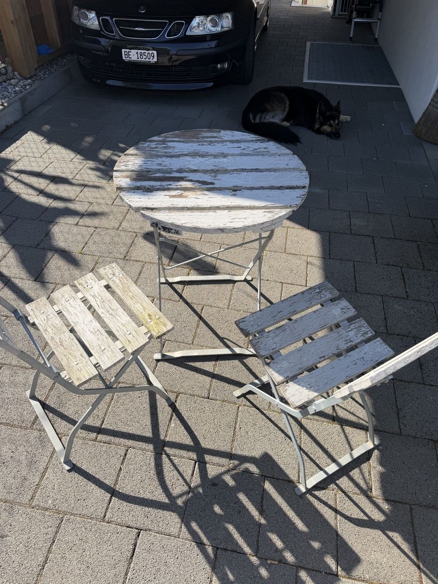 Set di tavolo e panche: Gartentisch Garnitur Klappbar – Usato da Jegenstorf venduto da jenny2002