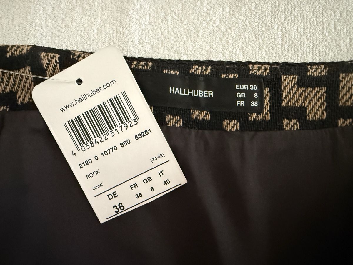 Hallhuber Gonne: Hallhuber Rock Gr. 36 Beige/Schwarz Muster – Nuovo e nell'imballaggio originale da Niederhasli venduto da R__A 1