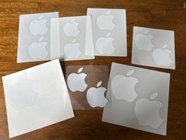 Apple Aufkleber, 19 Stück, original (weiss, schwarz, rot)