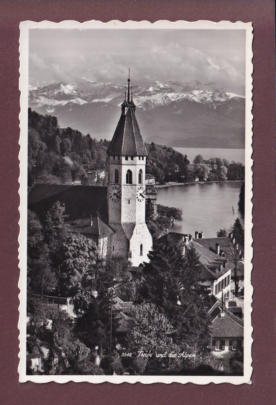 Ansichtskarten: THUN und die Alpen - 1930 – Gebraucht aus Pully von nicecards