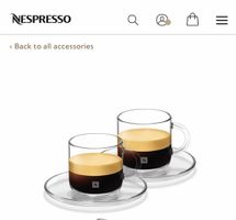 Nespresso tassen mit Unterteller 2er Set Glas