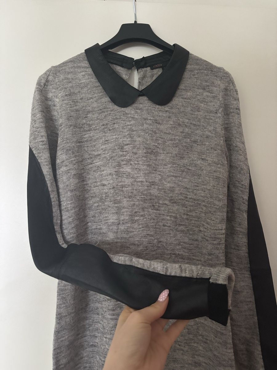 Maje Kleider: MAJE Strickkleid mit Lederapplikationen, Grösse 3 / M – Neu (gemäss Beschreibung) aus Küsnacht ZH von diavolina12 2