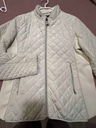 Elegante Übergangsjacke Gr. 38 beige gesteppt