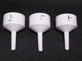 3x 75mm Büchner-Trichter Nutsche Filter aus Porzellan Labor