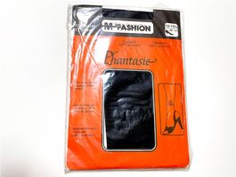 Strumpfhosen L schwarz m. Dessin an linker Fessel M-FASHION