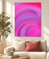 Abstraktes Wandbild Acryl auf Leinwand pink violett neu