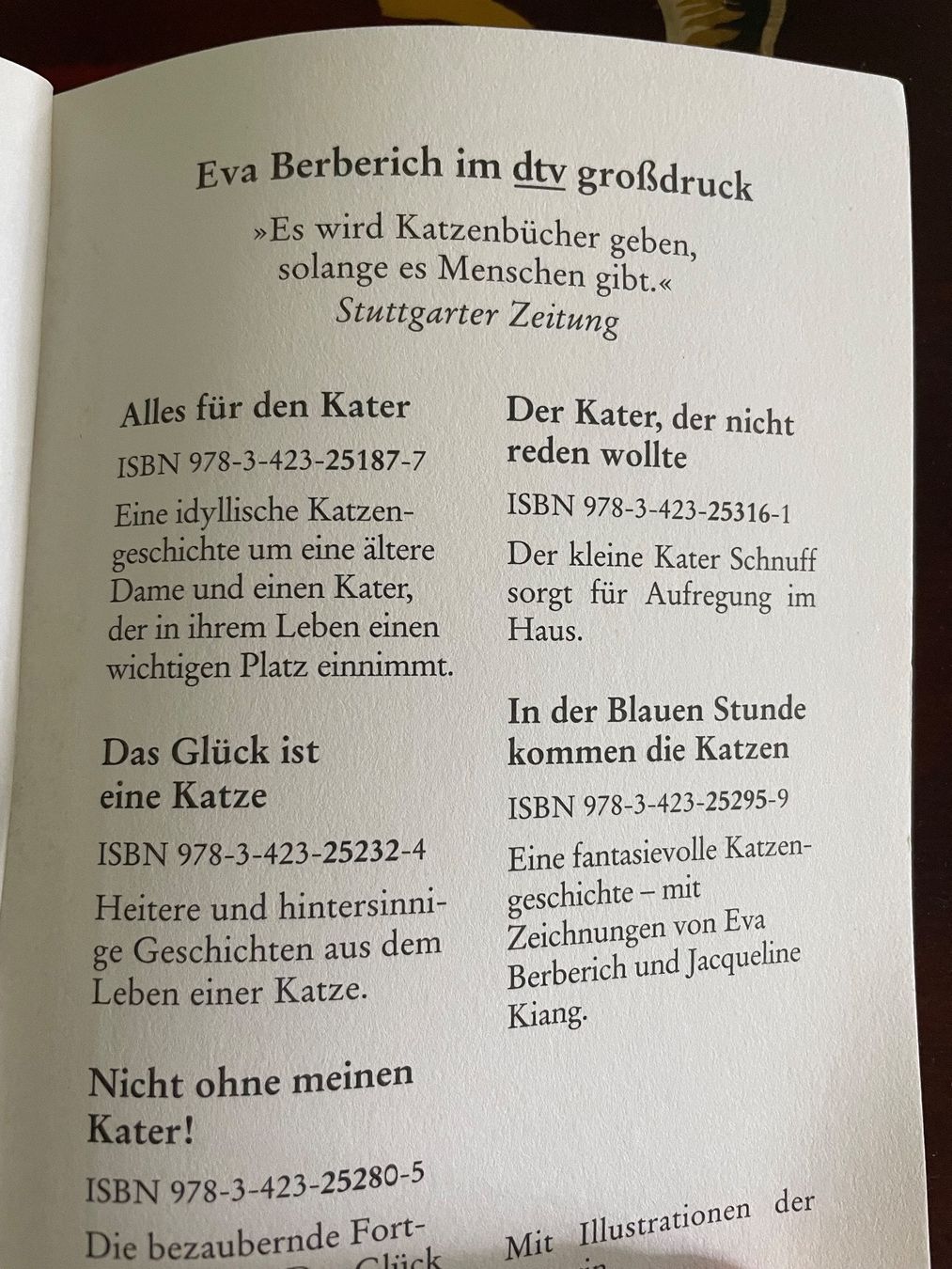 Libri: Katzen Roman von Eva Berberich – Nuovo (secondo la descrizione) da Emmenbrücke venduto da Ladyboutique 3