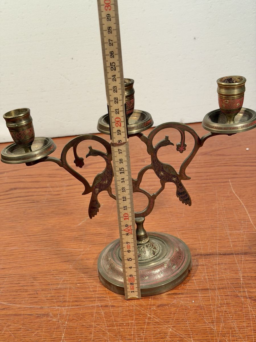 Portacandele: Vintage candlestick "Peacock" cut work design brass – Usato da Lausanne venduto da vas_cdb2 4