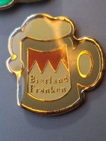 Pin Anstecknadel Bierland Franken Motiv Bierkrug gold