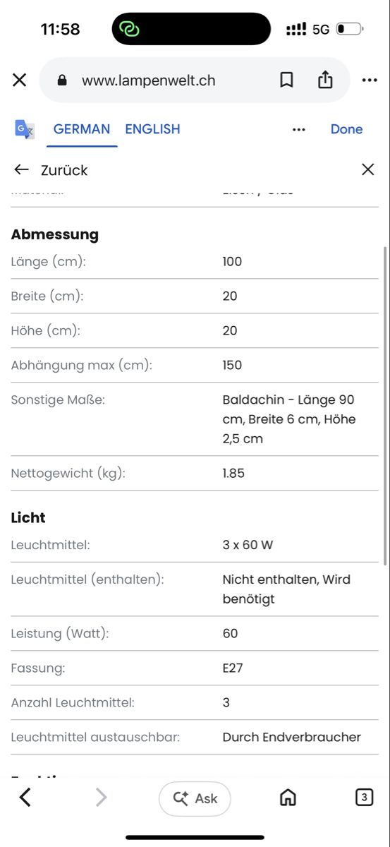 Lampade: Hängeleuchte von Lindby – Usato da Regensdorf venduto da __Claudia_ 2