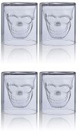 4er Set Whiskeygläser Totenkopf