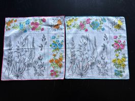 Taschentücher 2 Stück Blumenmuster guter Zustand