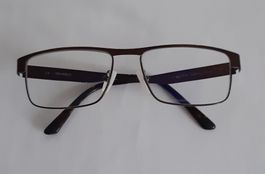 Brillengestell braun metallic