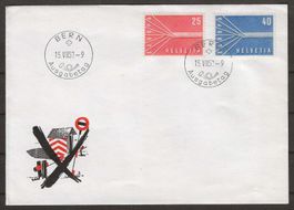 1957 : Europamarken Nr. 332/333 auf FDC Bern