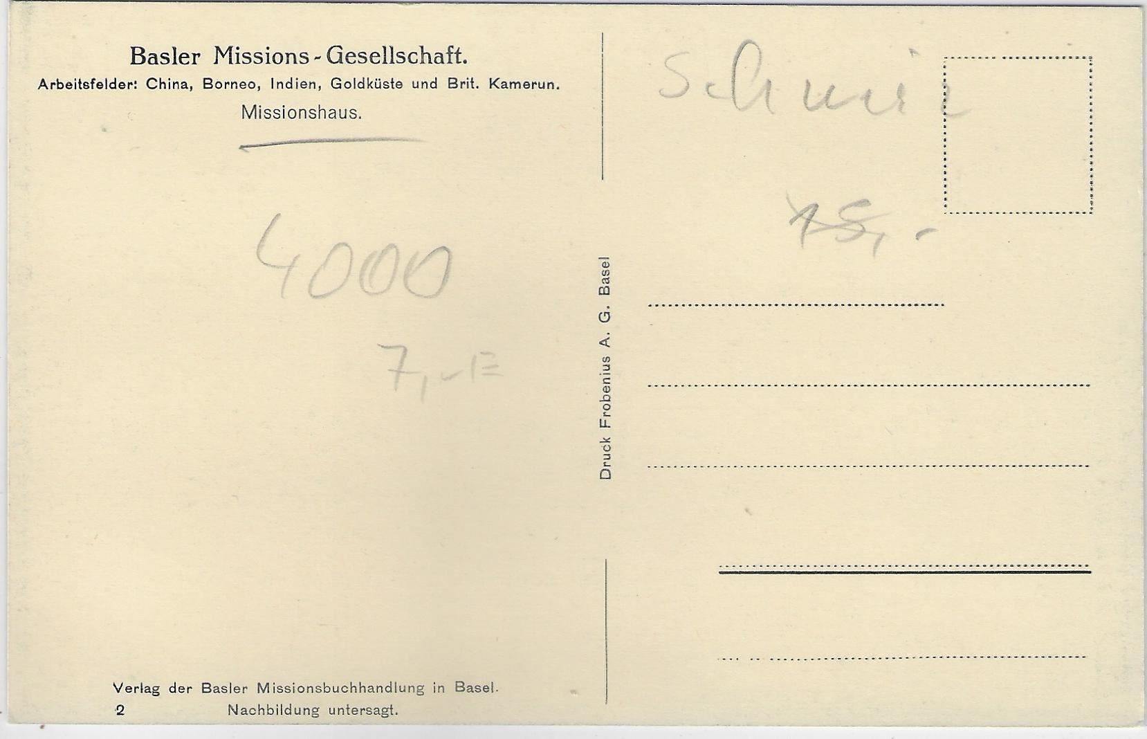 Cartoline postali: Basler Missions-Gesellschaft - Missions- – Usato da Ettingen venduto da Kartenplanet 1