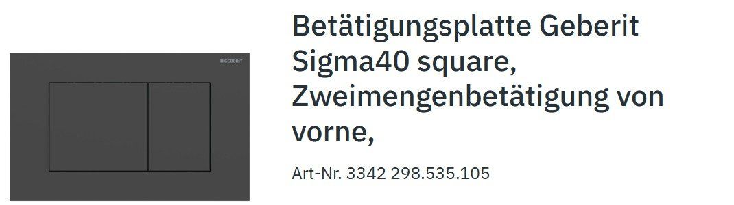 Geberit WC: Geberit Betätigungsplatte Sigma40 square – Nuovo (secondo la descrizione) da Dübendorf venduto da duncan27