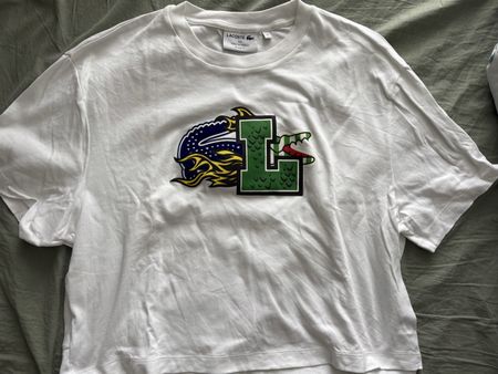 Lacoste T-Shirt weiss logo, Grösse 38, ungetragen
