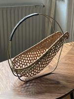 Mid Century Design Flaschenhalter Weinständer mit Geflecht