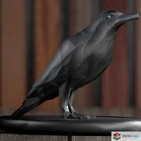 Low Poly Crow Sculpture for Dark Aesthetic Decor - 3D Print