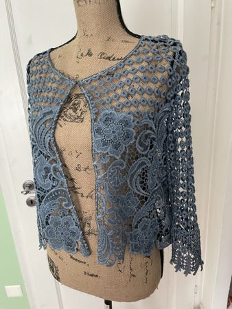 Damen Bolero blau Spitze Grösse S neu