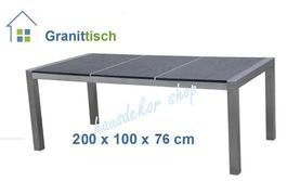 Granittisch mit Edelstahlrahmen 200 cm