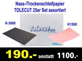 🔴  Nass-/Trockenschleifpapier TOLECUT 25er Set /644x